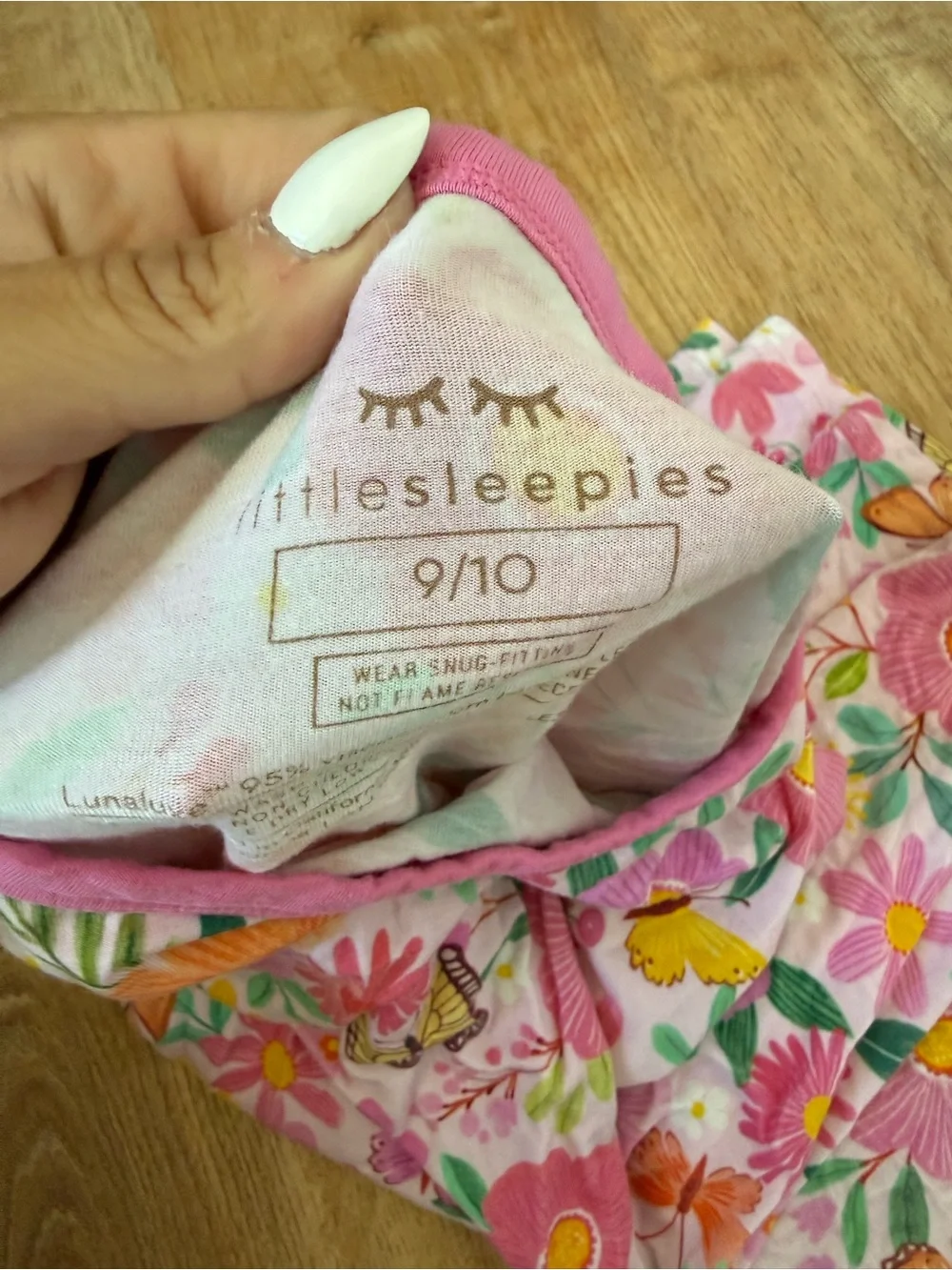Kids Pink Floral & Butterfly Pajama Set Little Sleepies
